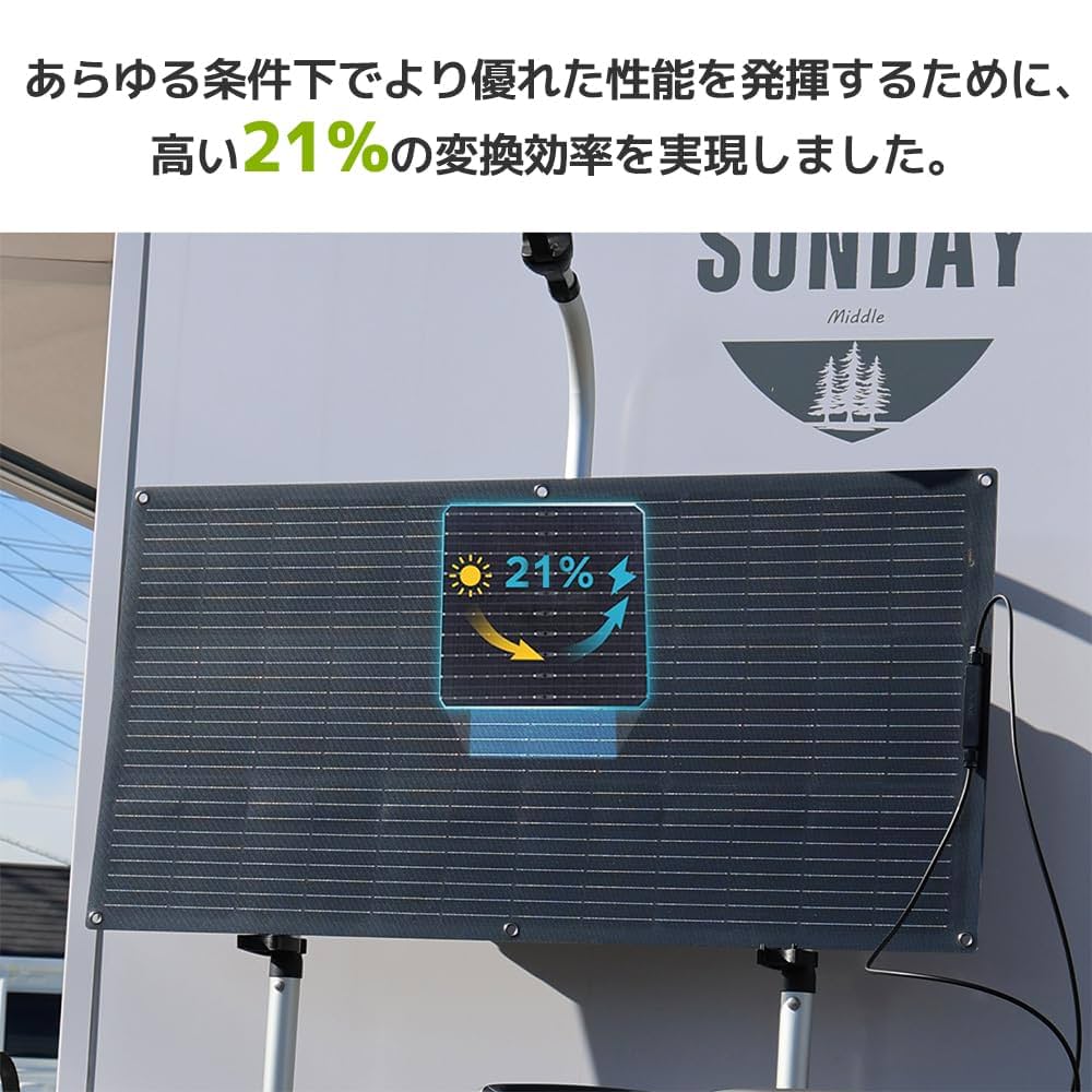 Amazon | LVYUAN(リョクエン) 単結晶 ETFE 柔性 据置型 100W